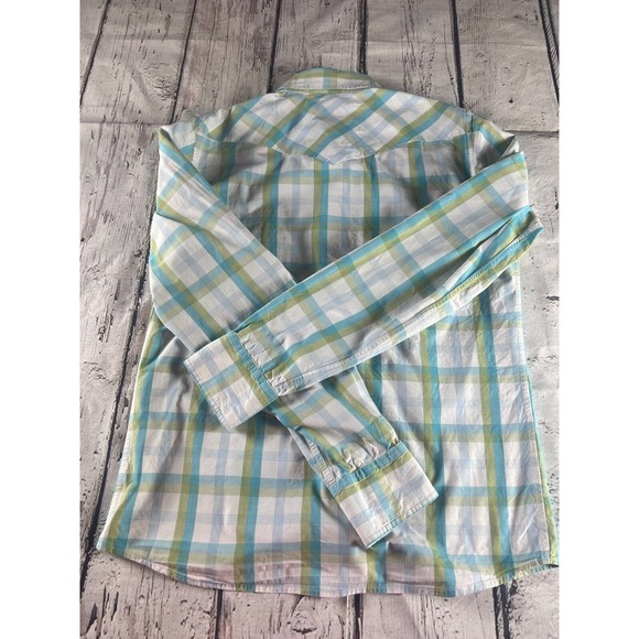 Hollister Snap Up Shirt Men's Medium Long Sleeve Demonio Azul - Picture 8 of 9